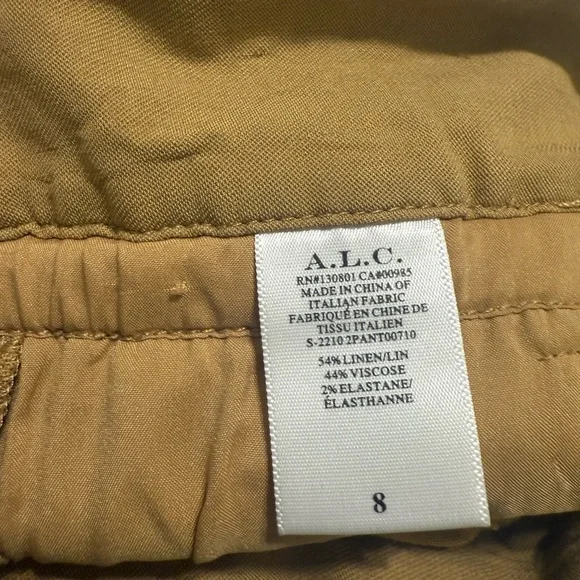 A.L.C. Tan Tie-Waist Trousers - Picture 9 of 12